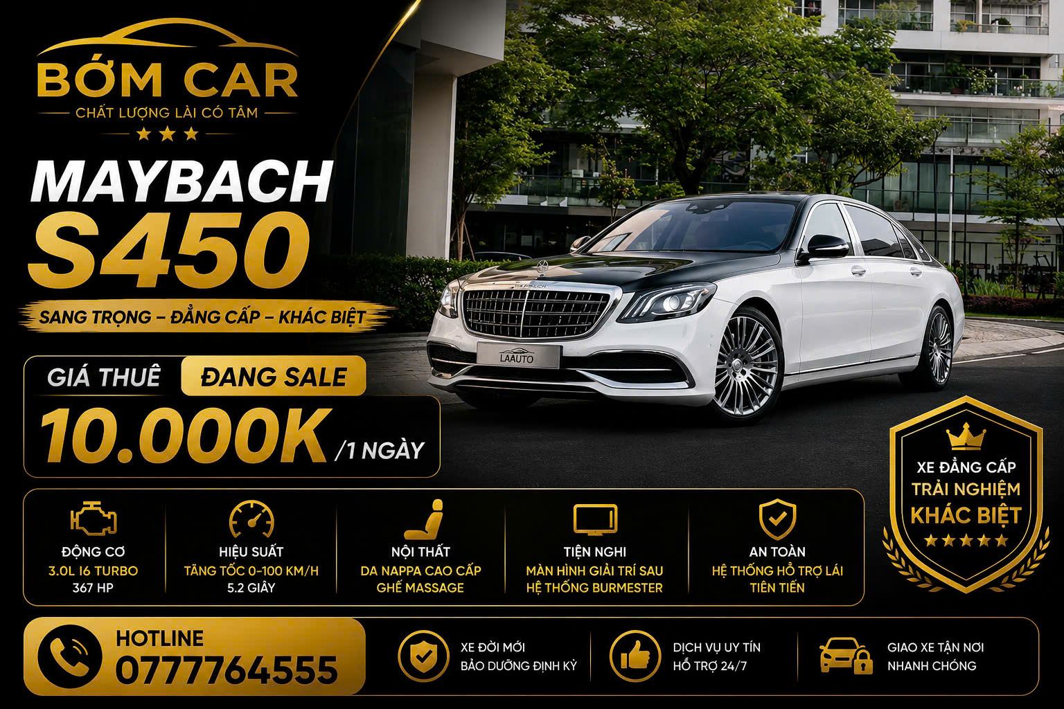 Mercedess S450 up Maybach