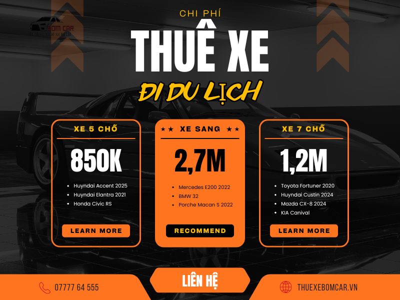 Chi Phí Thuê Xe Đi Du Lịch Tự Lái Chỉ Từ 850.000 Đồng/Ngày Tại TPHCM